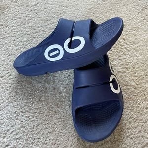 Oofos Navy Sandals